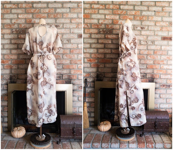 1x 2x | Vtg 90s Cut Out Crepe Maxi Dress - image 7