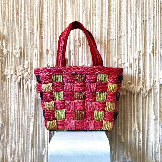 Vintage Oversized Woven Beach Bag - image 2