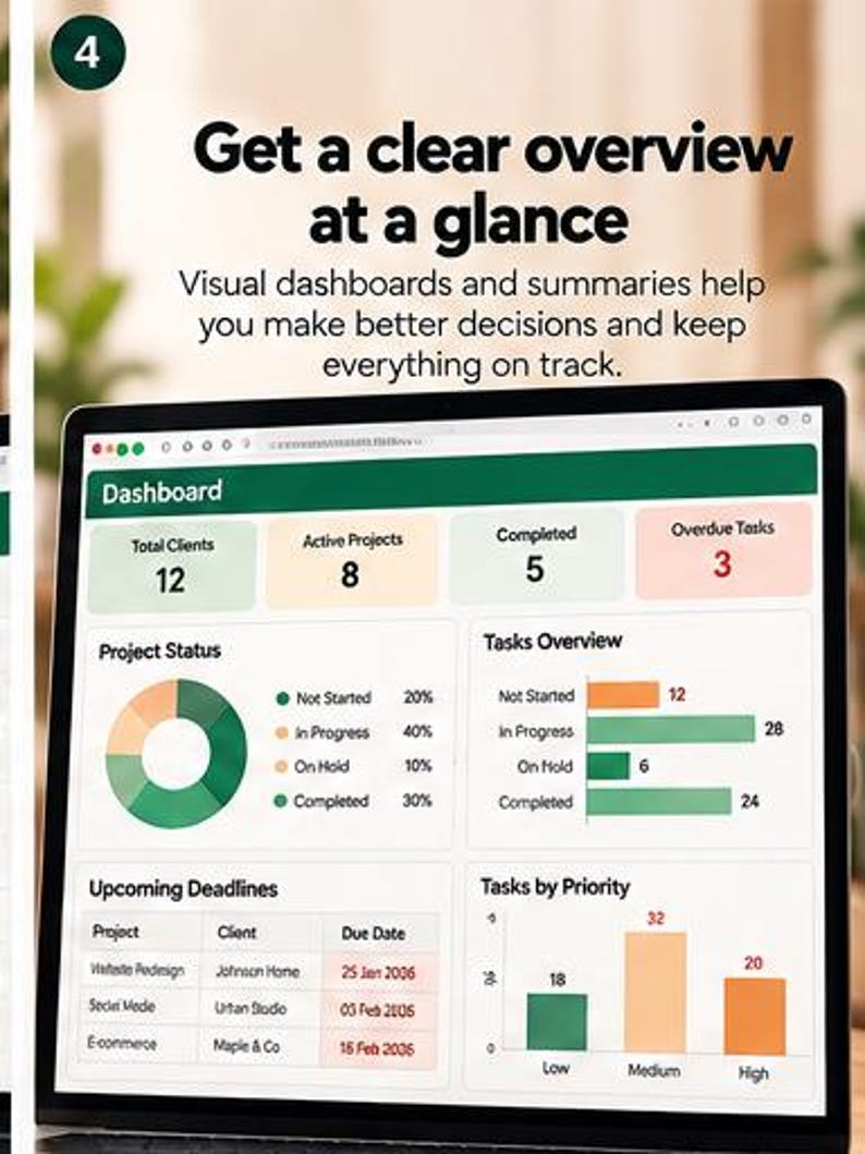 Project Tracking Spreadsheet Layout Client and Project Tracker for Excel & Google Sheets | Freelancer CRM ...
