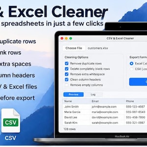 CSV & Excel Cleaner for Mac | Remove Duplicates, Blank Rows, and Extra Spaces | CSV XLSX Desktop App