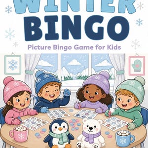 Vinterbildbingo för barn, 30 kort, klassrumslek (digital nedladdning) bild 2