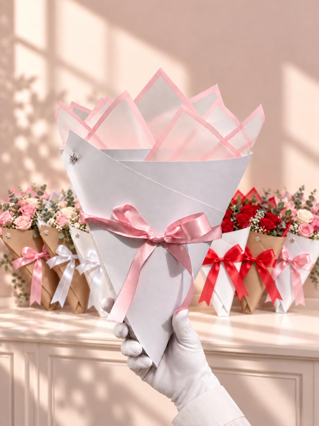 ❁rose & ribbon flower box❁ pink♡white Ribbon Flower Box - Etsy