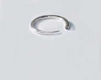 14k Gold Sideways Baguette Diamond Cuff Ring | Etsy
