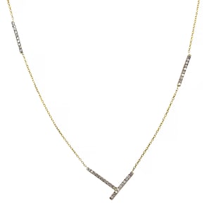 Diamond Bar Station Necklace | 14k Gold
