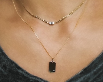 Halsband med diamanter i 14 karat guld