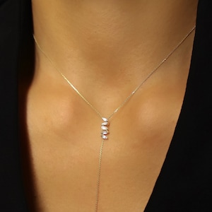 Diamond Baguette Lariat / Y Necklace