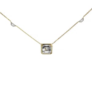 Asscher cut and trapezoid diamond necklace