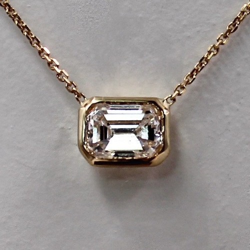 14k Gold .80 Carat Emerald Cut Diamond 