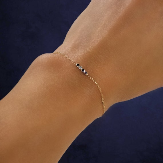 Delicate Black and White Diamond Bracelet