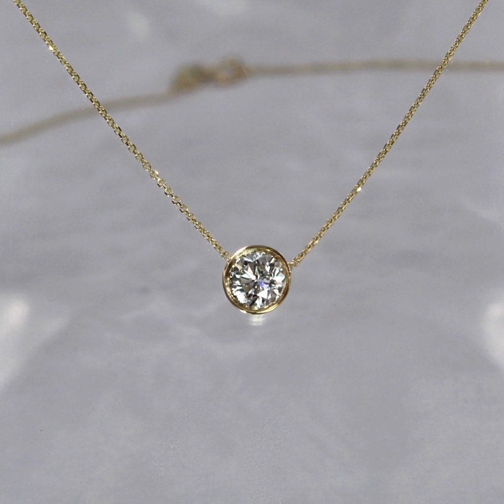 Heart Diamond Necklace, Diamond Pendant, 0.5 - 1 Ct Created Diamond, H -  Brilliant Lab Creations