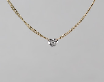 Heart Diamond Necklace | Lab-Grown Laser Drilled Diamond Pendant | Dainty Everyday Necklace | Valentine’s Day Gift
