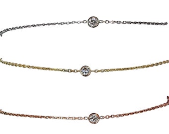 Diamond Bracelet, .07 - .09 ct Solitaire Diamond