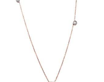 14k Gold Shield, Oval, Solitaire Diamond Necklace
