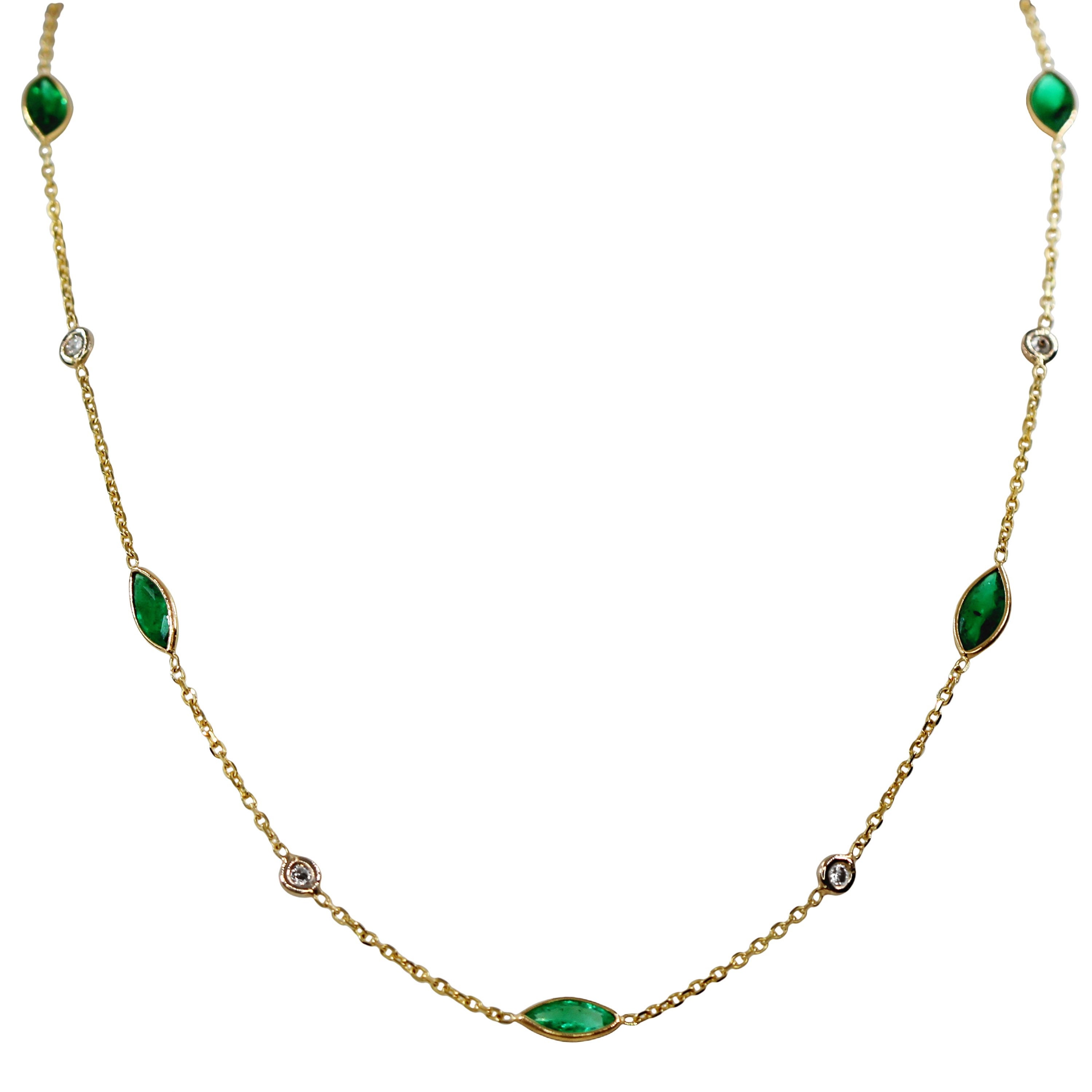 Emerald by the yard cheap necklace