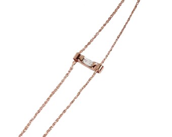 14k rose gold & diamond baguette bracelet