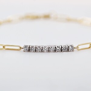 Diamond Bracelet Paperclip Chain