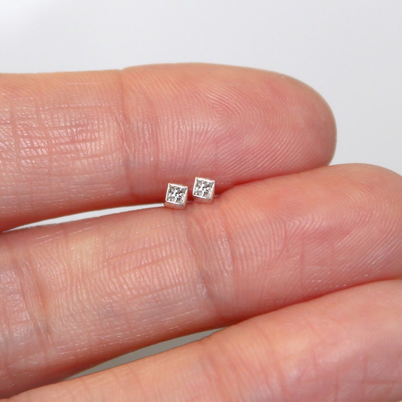 Princess Cut Diamond Stud Earrings Etsy