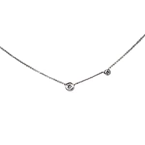 14k Gold Tiny Solitaire Diamond Necklace