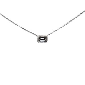 Emerald Cut Diamond Necklace, 14k Gold - .20 Ct