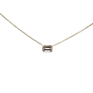 C'ESTSLA™ Jewelry Delicate 14k Gold Emerald Cut Diamond Necklace, .30 ct Layering Necklace