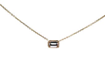 C&#39;ESTSLA™ Jewelry Delicate 14k Gold Emerald Cut Diamond Necklace, .30 ct Layering Necklace