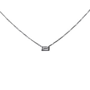 Delicate Diamond Baguette Necklace