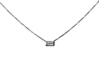 Zarte Diamant Baguette Halskette