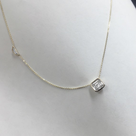 asscher cut necklace