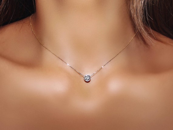 Vintage 0.50ct Single Solitaire Diamond Pendant Necklace at Susannah Lovis  Jewellers