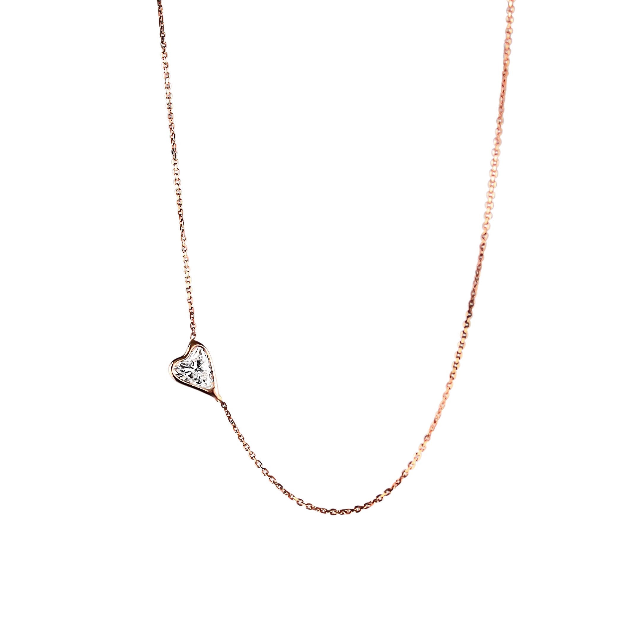 Delicate 14k Gold .30 Carat Heart Shaped Diamond Necklace - Etsy Hong Kong