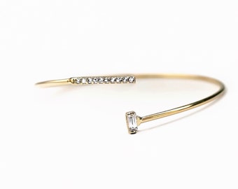 Diamond Bangle Cuff Bracelet