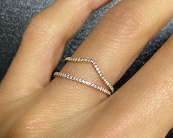 Delicate Diamond Eternity Bands | 14k Gold