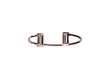 14k Gold Open Diamond Baguette Ring