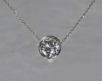 Half Carat Solitaire Diamond Necklace