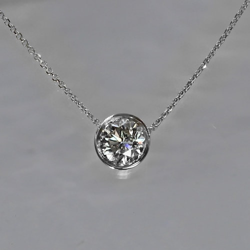 Delicate Solitaire Diamond Necklace 14k Gold 18k Gold Best Etsy