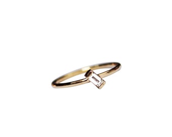 Diamond Ring | Baguette Diamond | Stacking Ring | Delicate | Gold Ring