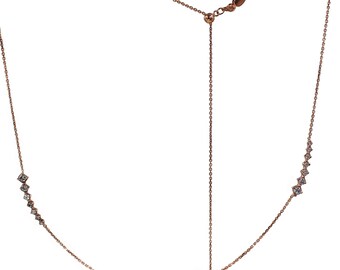 Delicate Diamond Necklace Choker with Adjustable Chain