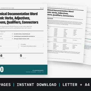 Progress Note Word Bank | When You Run Out of Words for the Assessment | Clinical Verbs and Qualifiers | Printable PDF for Therapists