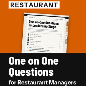 Manager One on One Questions | Trainer to Shift Lead to Manager, a Set for Each Stage on the Restaurant Floor | Printable PDF