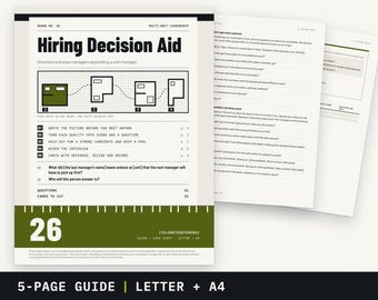Director of Operations Hiring Decision Aid, Appoint a Unit Manager | Printable PDF