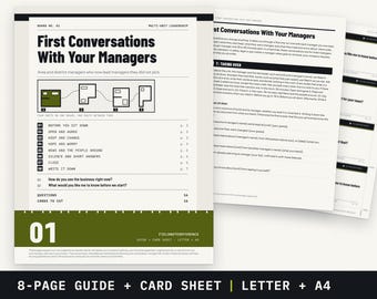 Area Manager Questions | First Conversations With Each Manager You Now Lead | Printable PDF