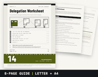 Area Manager Delegation Worksheet | Hand a Task to a Restaurant Manager | Printable PDF