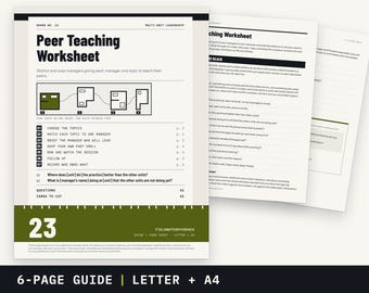 District Manager Peer Teaching Worksheet | Each Manager Leads One Topic (PDF)
