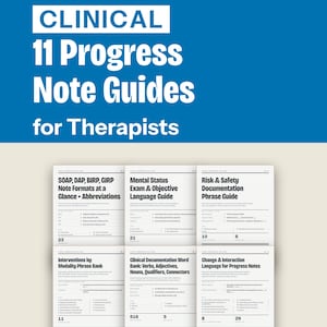 Complete Clinical Documentation Toolkit | 11 Progress Note Guides Bundle | For Therapists and Social Workers | Printable PDF