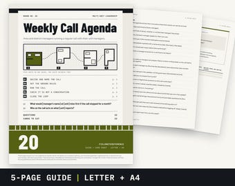 Area Manager Weekly Call Agenda | Run the Regular Call With Your Managers | Printable PDF