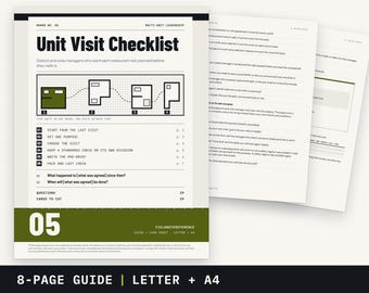 District Manager Unit Visit Checklist | Plan Your Restaurant Visit | Printable PDF