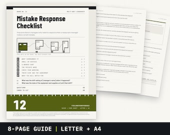 Area Manager Mistake Response Checklist, When a Manager Breaks a Small Rule | Printable PDF