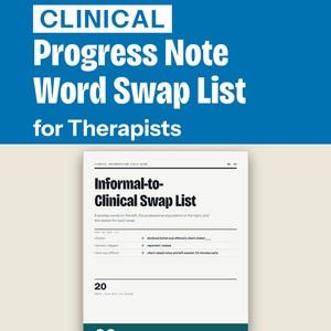 Liste zum Austauschen klinischer Dokumentation | Alltagssprache in Patientendokumentation | Druckbares PDF