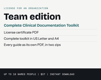 Team License for Progress Note Guides | Up to 10 Named Staff, Swap a Name When Someone Leaves | Printable PDF