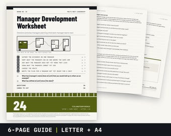 Director of Operations Manager Development Worksheet | What Each Manager Learns Next (PDF)